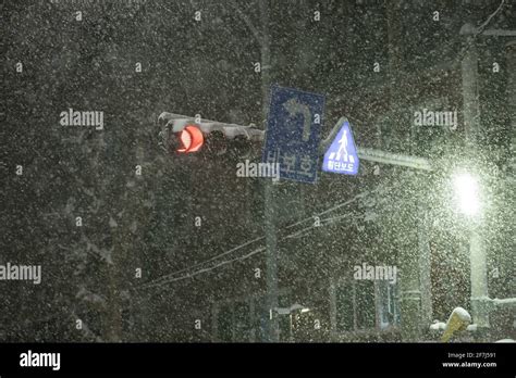 winter street scenery in Korea Stock Photo - Alamy