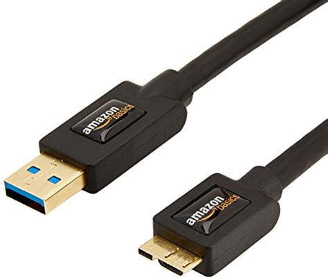 AmazonBasics USB 3.0 Cable – A Male to Micro B – 3 Feet (0.9 Meters) – Black – Online Web Gyan