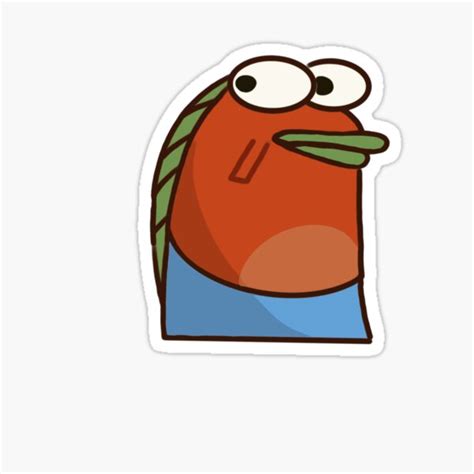 "Funny Orange SpongeBob character fish side-eye!" Sticker for Sale by ...