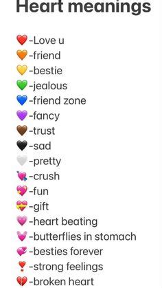 Heart meanings emoji on Pinterest