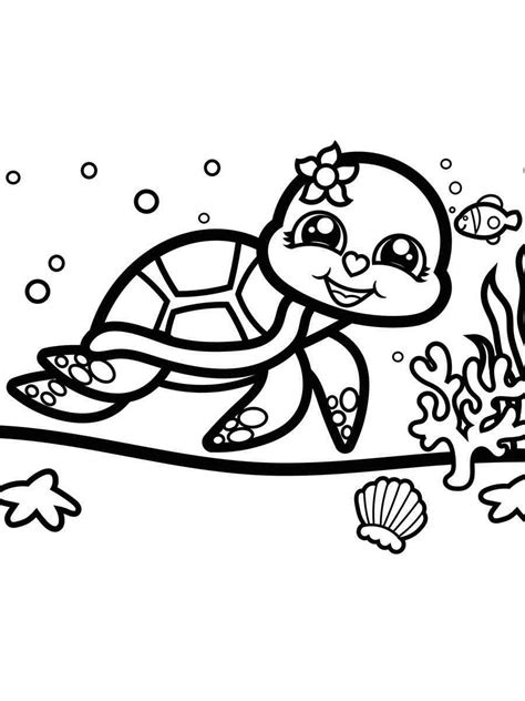 Printable Sea Turtle Coloring Page