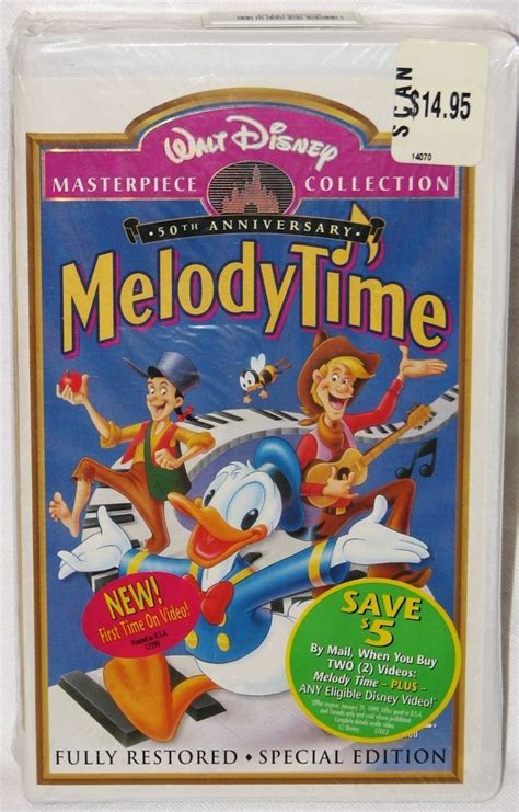 Walt Disney Melody Time (VHS, 1998) 50th Anniversary - Clam Shell - Sealed | Walt disney, Clam ...