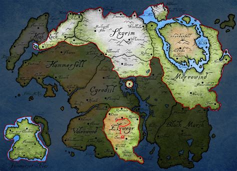 I Made a map of Tamriel that shows every accessible region in Skyrim, be it with mods or not ...