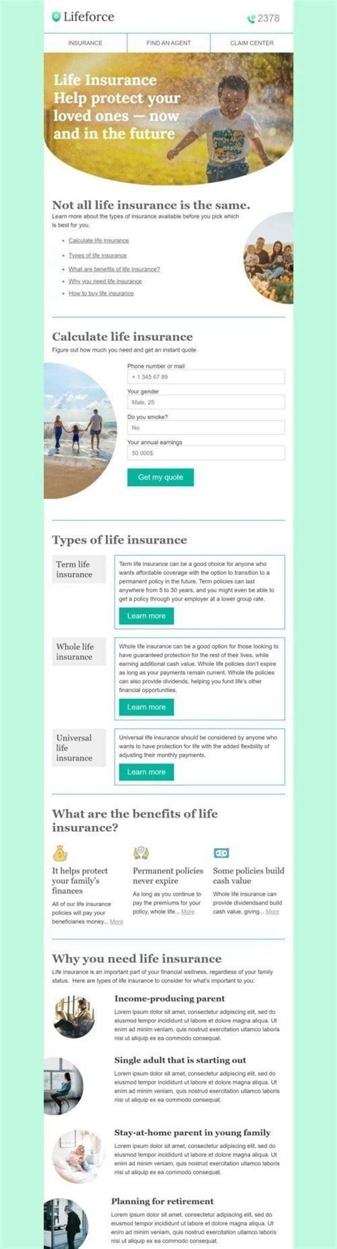 Life Insurance Email Templates