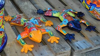 pottery, mexican pottery, colorful pottery, talavera pottery, talavera pots, mexican iguanas ...