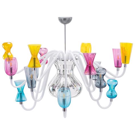 21st Century Karim Rashid Chandelier 16-Light Murano Glass Various ...