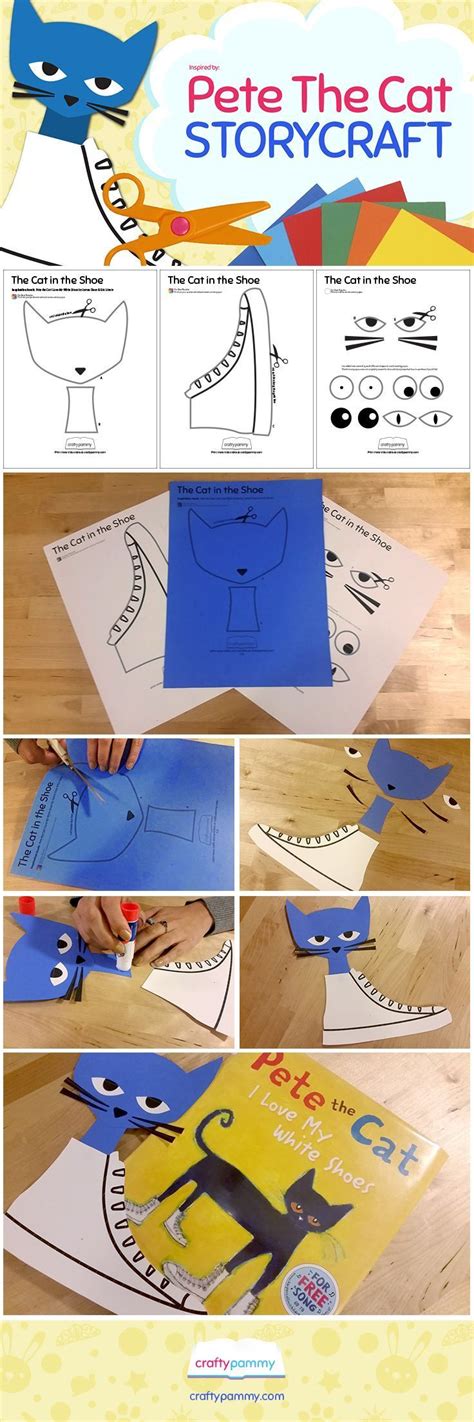 Pete the Cat Craft | Kids Activity Printables | Crafty Pammy | Cat crafts kids, Pete the cat ...