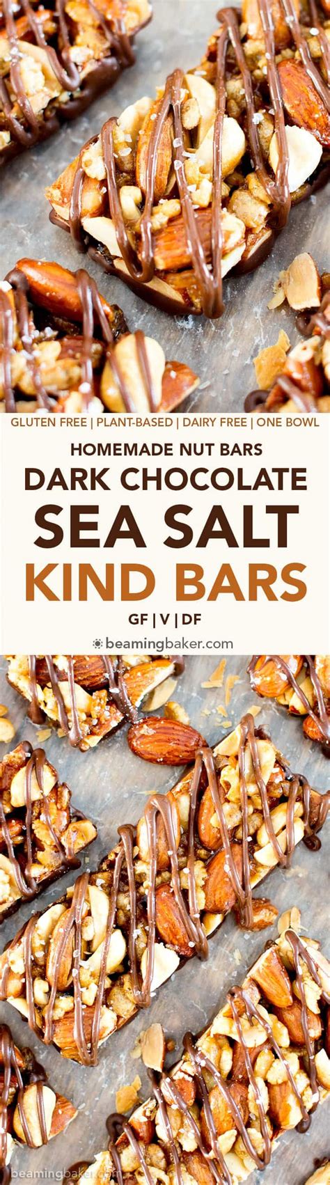 Homemade Dark Chocolate Sea Salt KIND Nut Bars (V, GF, DF): a protein-rich recipe for homemade ...