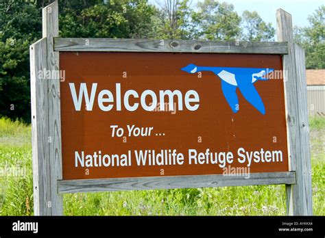 National US Wildlife Refuge Welcome sign Stock Photo - Alamy