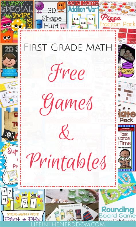 First Grade Math Free Games & Printables - Life in the Nerddom ...