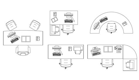 Computer Desk CAD Block - Cadbull