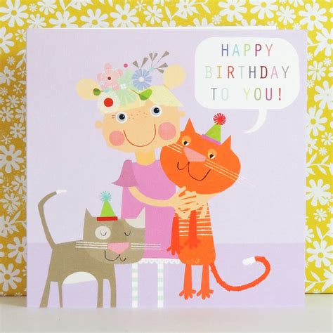 Happy Birthday Kittens Card By Kali Stileman Publishing | notonthehighstreet.com