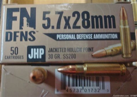 100 FN 5.7x28 JHP 30 grain SS200 New Ammo 5.7 FN PS90 NEW Ammuniton - Rifle Ammunition at ...