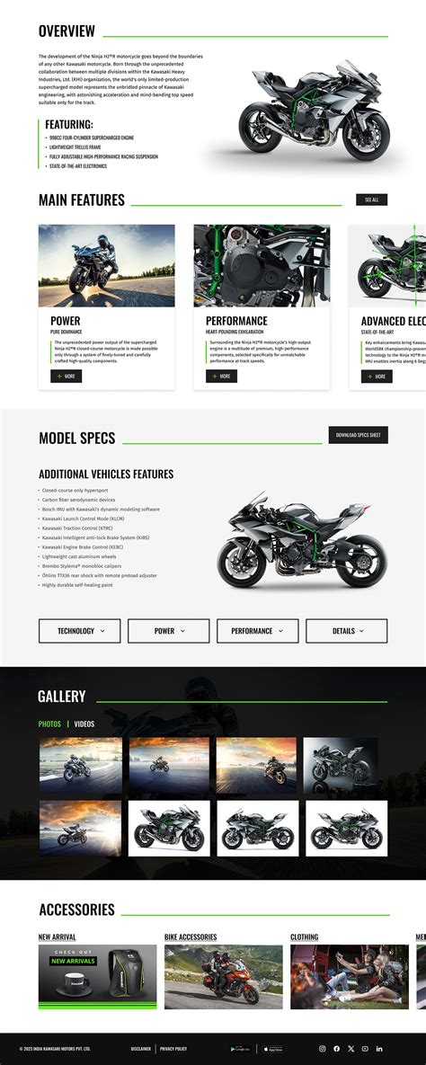 Kawasaki Ninja H2R Website Redesign :: Behance