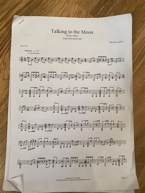 Talking to the moon , guitar tab | Guitar tabs, Capo, Sheet music