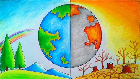 Earth Art Drawing, Earth Drawings, Nature Drawing, Art Drawings For Kids, Art Drawings Simple ...