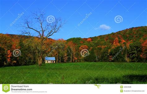 Fall Mountain Ridge Surrounding Old School House Stock Photo - Image of fall, landscape: 42604828