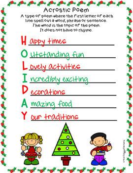 Christmas Acrostic Poems | Christmas Writing Activity by The Froggy Factory