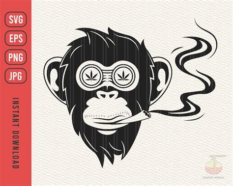 Monkey Smoking Weed Svg Monkey Svg Animal Smoking Weed - Etsy UK