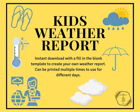 Kids Weather Report Template - Etsy