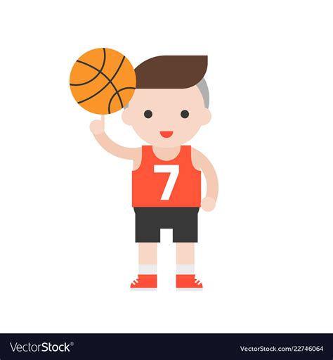 Cute character basketball player in flat design Vector Image