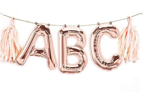 Mylar Letter Balloons, Rose Gold Letter Balloons, Gold Number Balloons, Gold Letters, Balloon ...