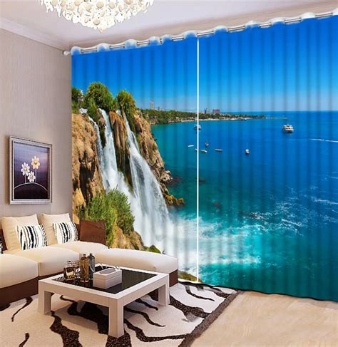scenery curtain 3D Printing Curtains Visual Enjoyment HD 3D Curtains Bedroom Living Room ...