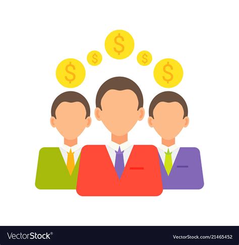 Investors and coins collection Royalty Free Vector Image