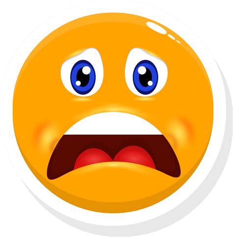 Isolated Sticker Of Scared Face Cartoon Emoji. 24556502 Vector Art at Vecteezy