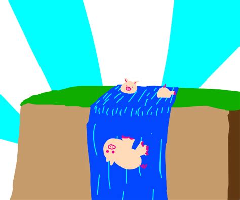 Porky Pig digging into a River - Drawception