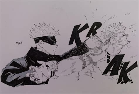 Gojo vs Sukuna fanart i drew : r/JuJutsuKaisen