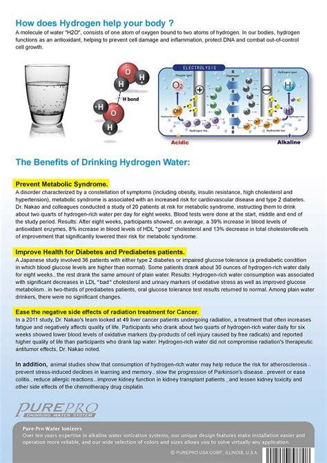 PurePro® Health Benefits of Hydrogen Water