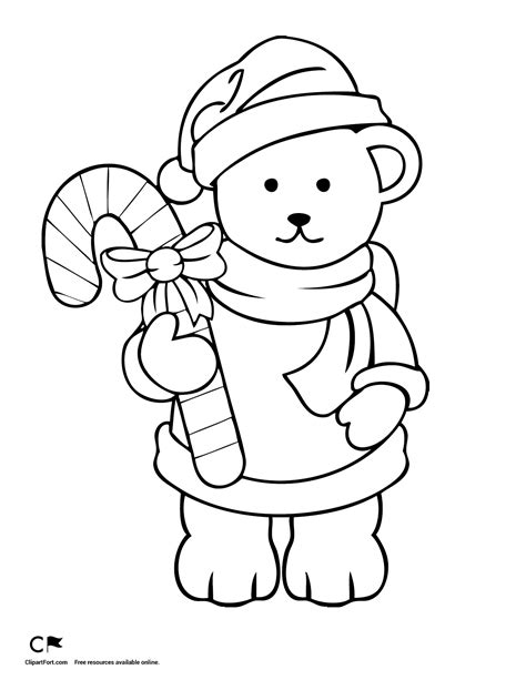 Christmas Bear Coloring Page Free Printable Coloring Pages - Bank2home.com