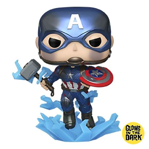 Marvel - Avengers: Endgame - Captain America with Hammer Metallic Glow Pop! Vinyl Figure - Toys ...