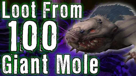 Runescape 3 - Loot From 100 Giant Mole (Hard Mode) - YouTube