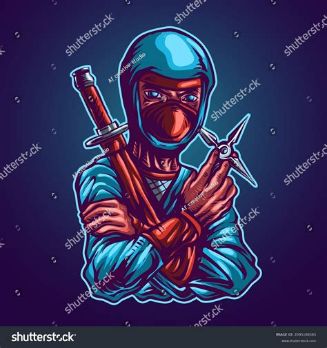 Mascot Logo Ninja Character Vector Stock Vector (Royalty Free ...