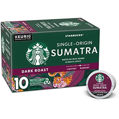 Starbucks Dark Roast K-Cup Coffee Pods — Sumatra For Keurig Brewers — 1 ...