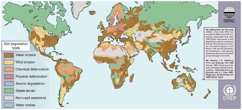 World Map Showing Human Induced Soil Degradation (International Soil ...