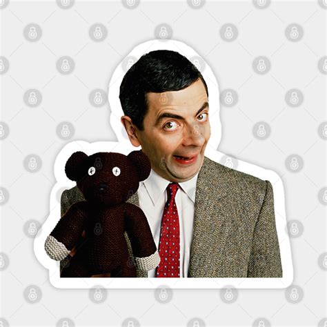 Mr Bean, Funny Mr Bean with Teddy Bear - Mr Bean - Magnet | TeePublic