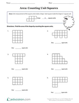 Area Worksheets Count The Square Units - FERGIE WEB