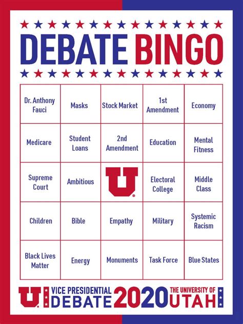 Debate Bingo | Vice Presidential Debate 2020