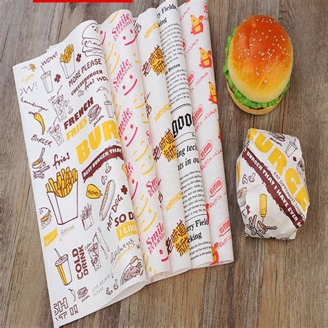 Custom Sandwich Packaging Tissue Paper Burger Greaseproof Shawarma Food ...