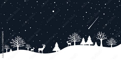 A fairytale winter landscape. Border smooth. Christmas background ...