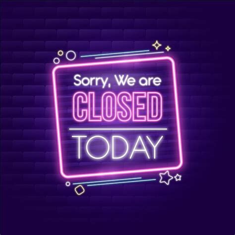 Free Vector | Neon sorry, we're closed sign | Vector free, Neon signs ...