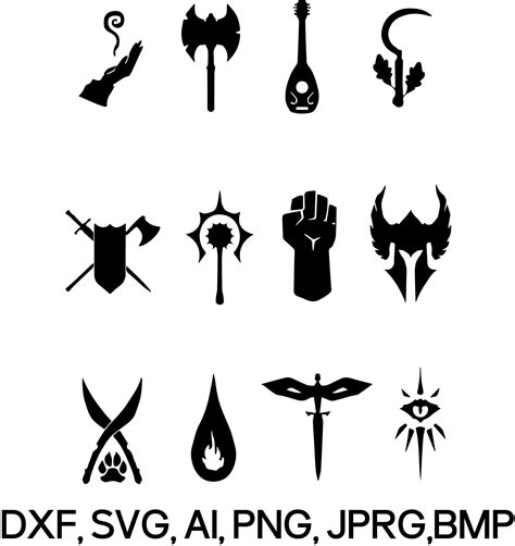 DND Classes Svg, Dfx, Eps, Jpg, Bmp and Pdf Dungeons and Dragons ...