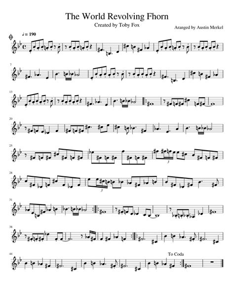 World Revolving French Horn Sheet music for French Horn | Download free in PDF or MIDI ...