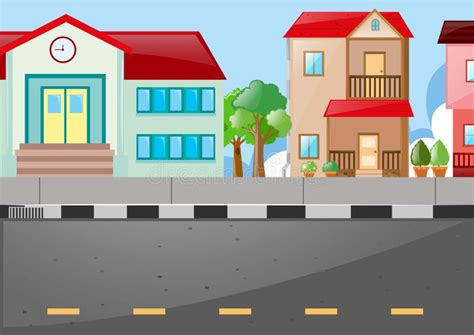 Neighborhood Street Scene Stock Illustrations – 3,400 Neighborhood ...