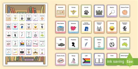 Fiction Book Spine Labels - Library Resources (teacher made)