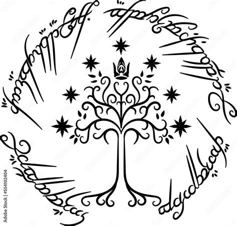 Lord of the rings - tree of gondor vector Stock Vector | Adobe Stock