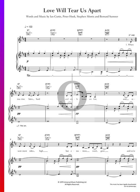 Love Will Tear Us Apart (Joy Division) Piano Sheet Music - OKTAV